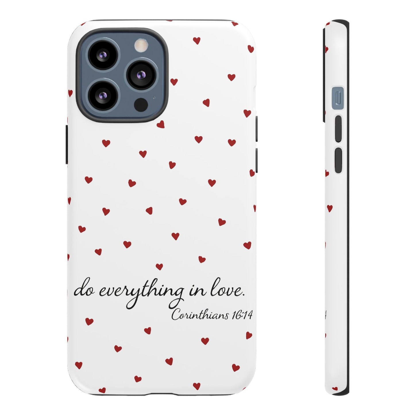 Phone Case with Heart Design, Inspirational Gift, Valentine's Day, Faith-Based Accessories, Everyday Use