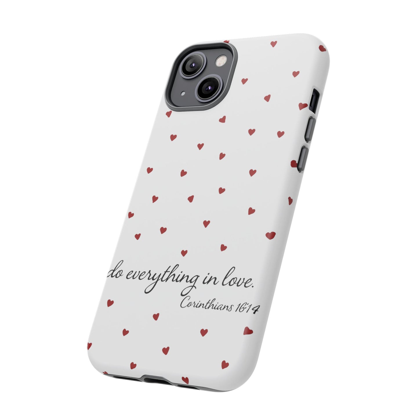 Phone Case with Heart Design, Inspirational Gift, Valentine's Day, Faith-Based Accessories, Everyday Use