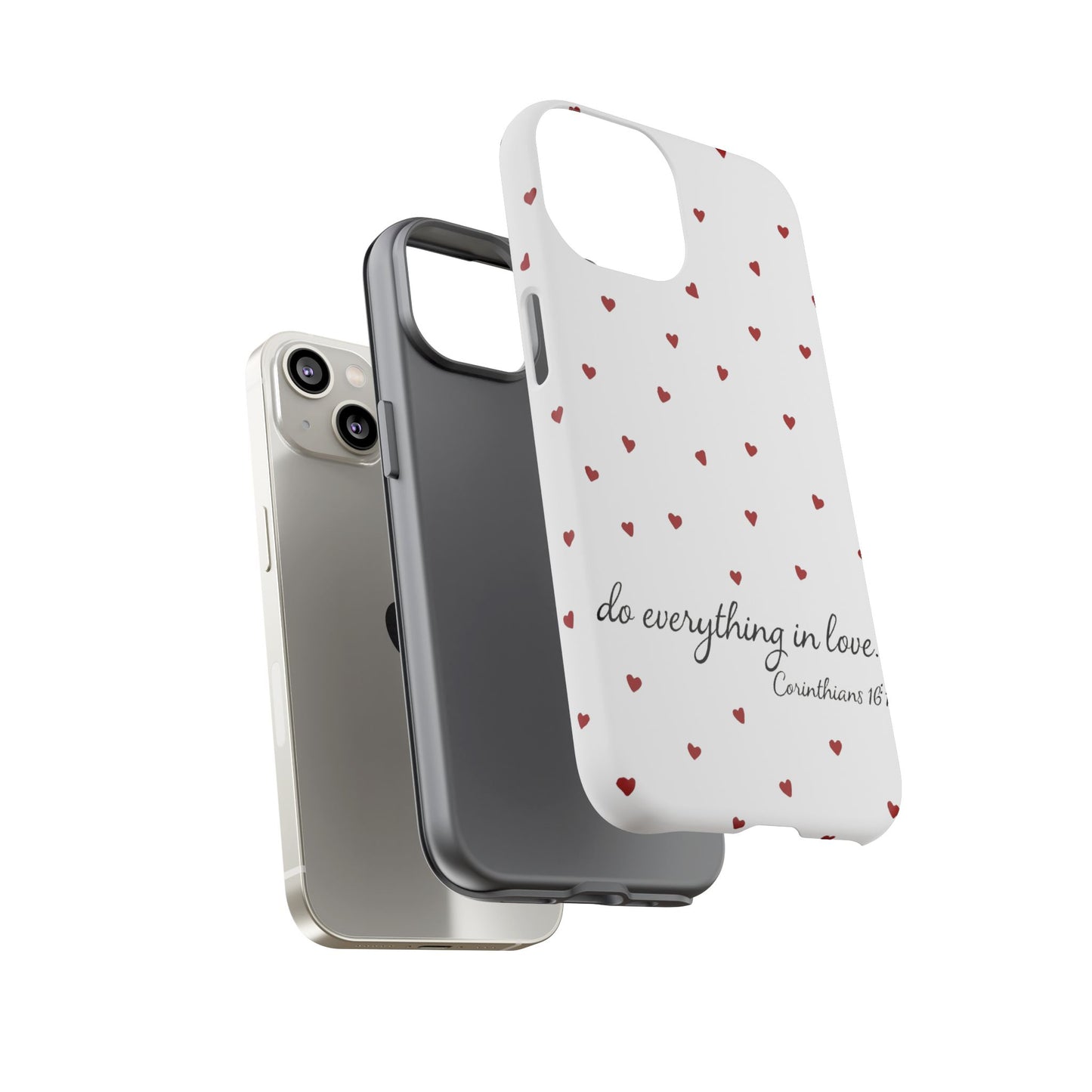 Phone Case with Heart Design, Inspirational Gift, Valentine's Day, Faith-Based Accessories, Everyday Use