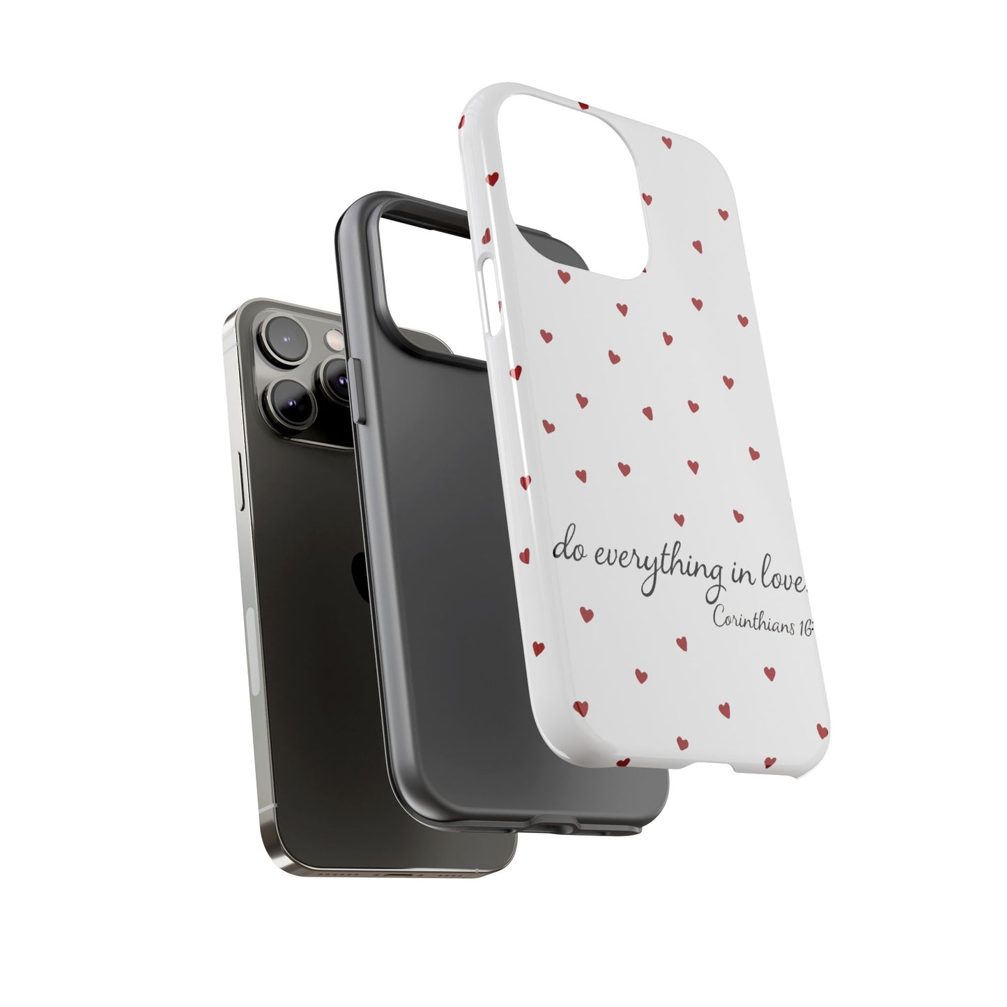 Phone Case with Heart Design, Inspirational Gift, Valentine's Day, Faith-Based Accessories, Everyday Use