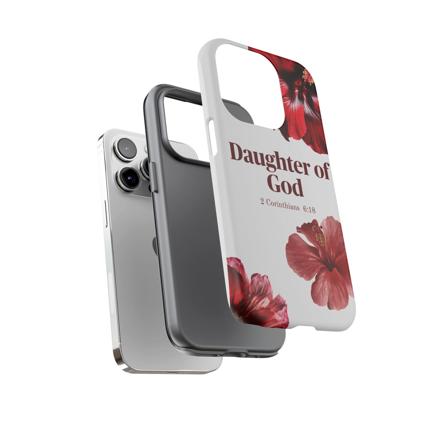 Floral Phone Case for Christian Women | Daughter of God Design | Bible Verse | Gift for Friend, Encouragement, Faith, Inspirational