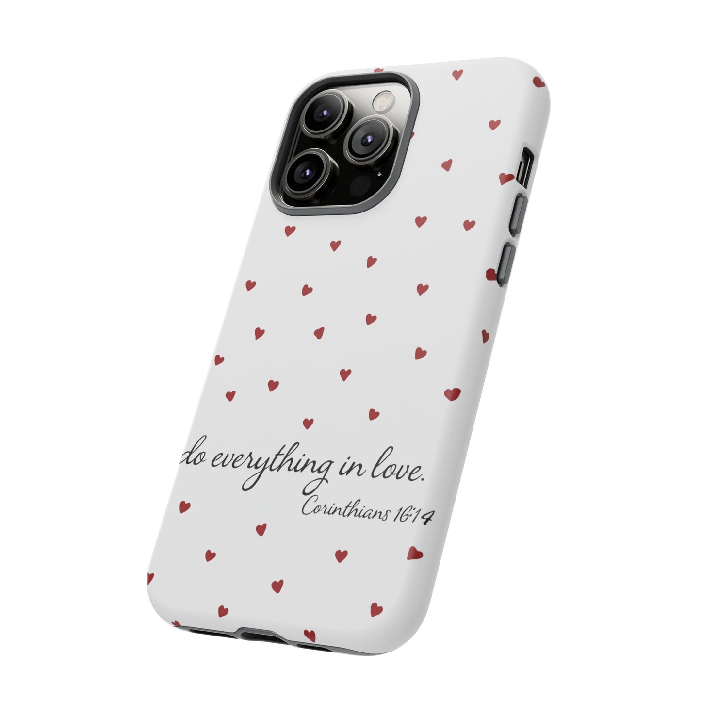 Phone Case with Heart Design, Inspirational Gift, Valentine's Day, Faith-Based Accessories, Everyday Use