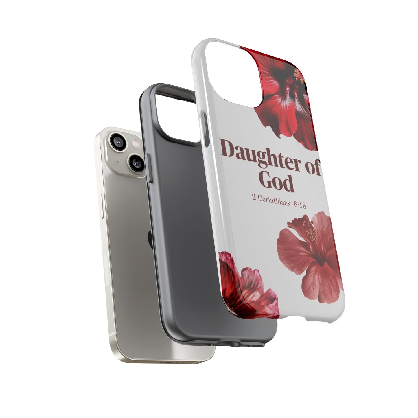 Floral Phone Case for Christian Women | Daughter of God Design | Bible Verse | Gift for Friend, Encouragement, Faith, Inspirational
