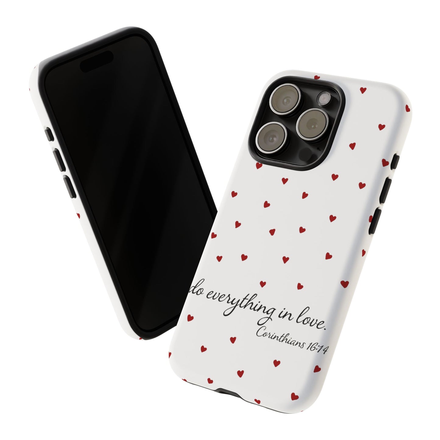 Phone Case with Heart Design, Inspirational Gift, Valentine's Day, Faith-Based Accessories, Everyday Use