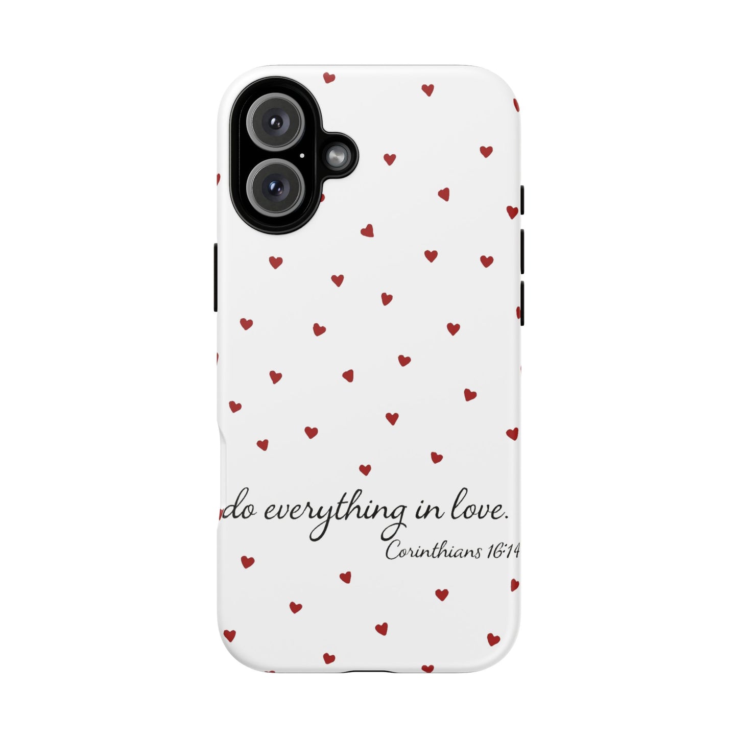 Phone Case with Heart Design, Inspirational Gift, Valentine's Day, Faith-Based Accessories, Everyday Use