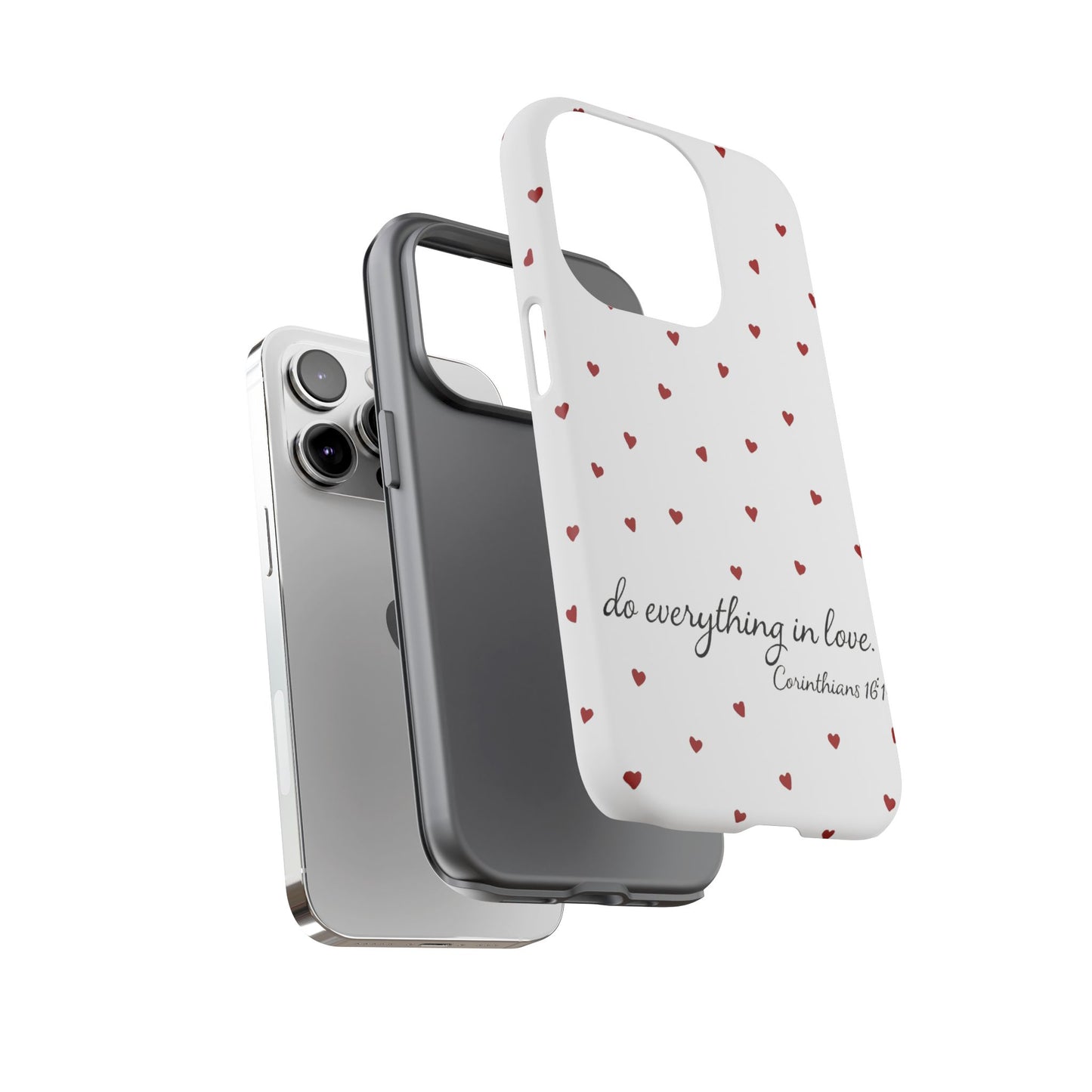Phone Case with Heart Design, Inspirational Gift, Valentine's Day, Faith-Based Accessories, Everyday Use