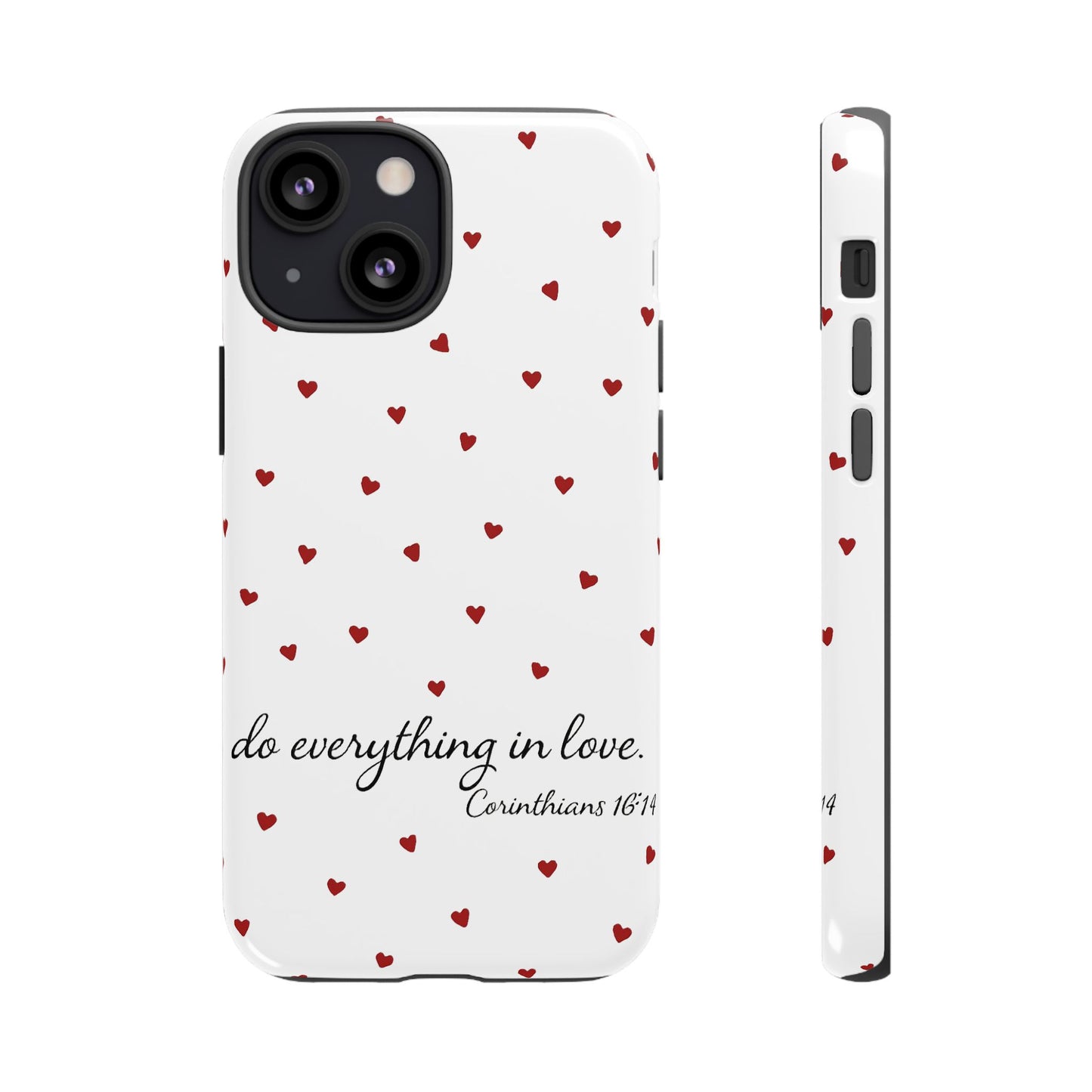 Phone Case with Heart Design, Inspirational Gift, Valentine's Day, Faith-Based Accessories, Everyday Use