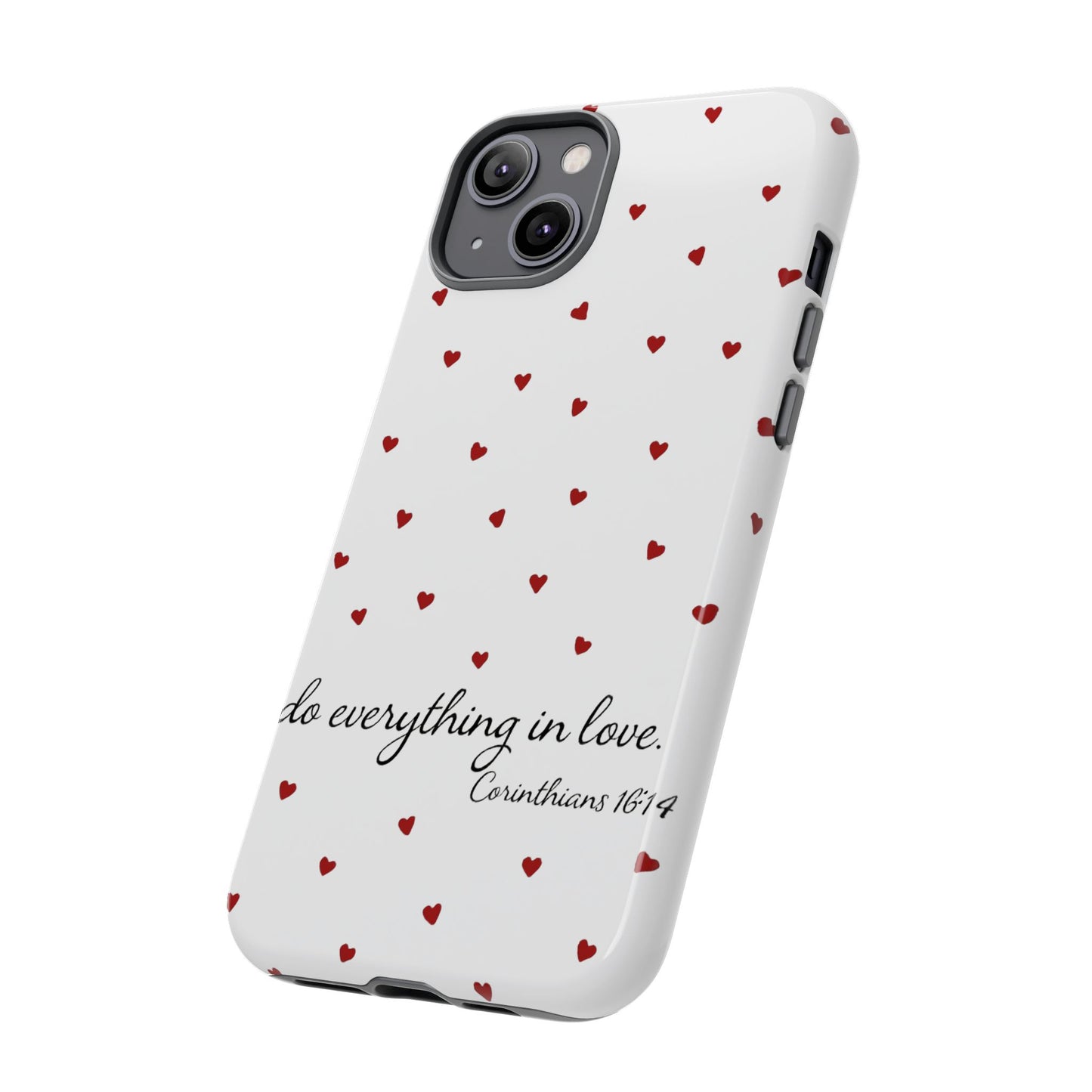 Phone Case with Heart Design, Inspirational Gift, Valentine's Day, Faith-Based Accessories, Everyday Use