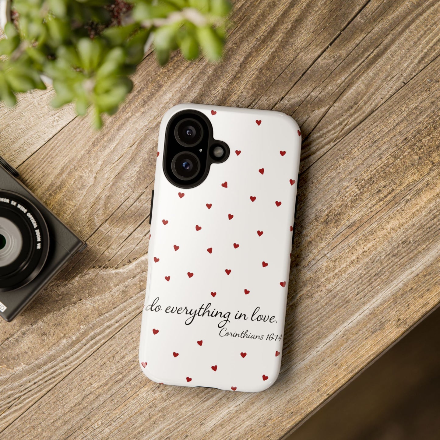 Phone Case with Heart Design, Inspirational Gift, Valentine's Day, Faith-Based Accessories, Everyday Use