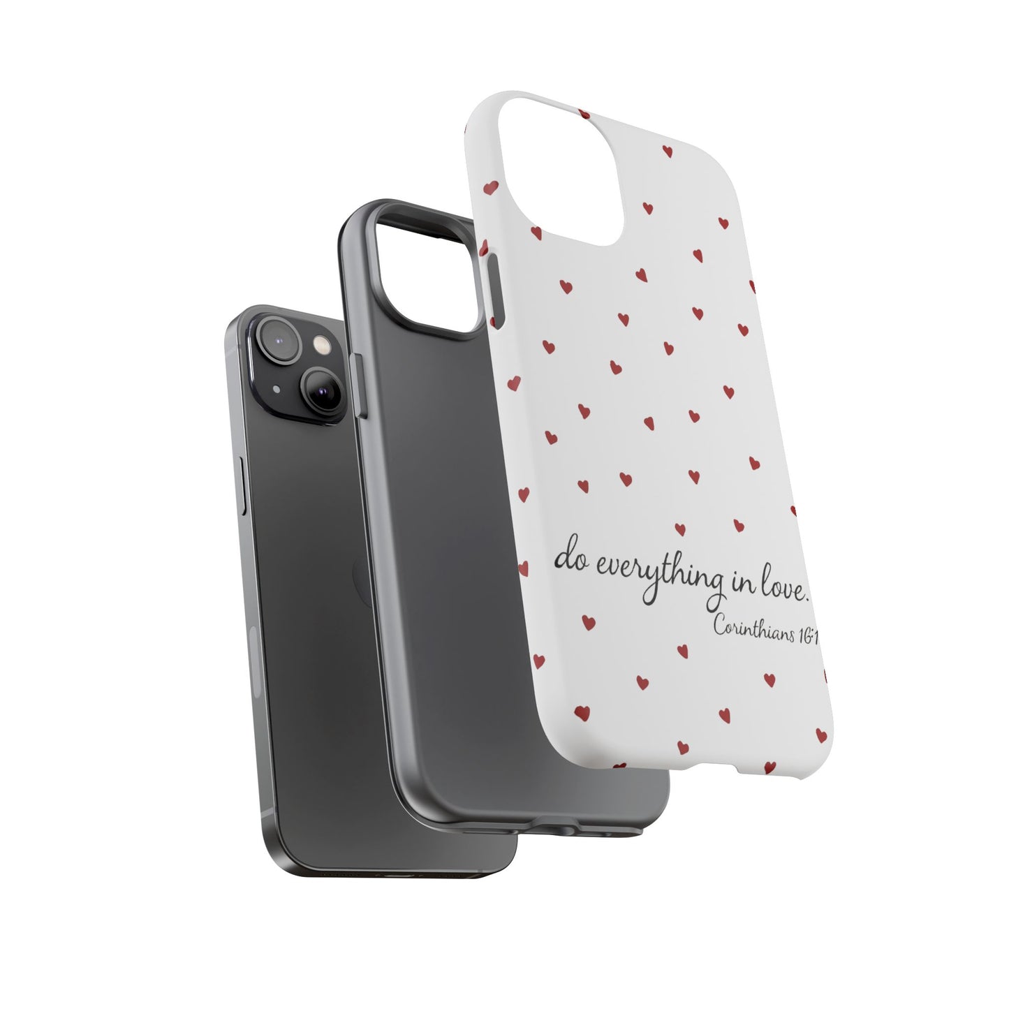 Phone Case with Heart Design, Inspirational Gift, Valentine's Day, Faith-Based Accessories, Everyday Use