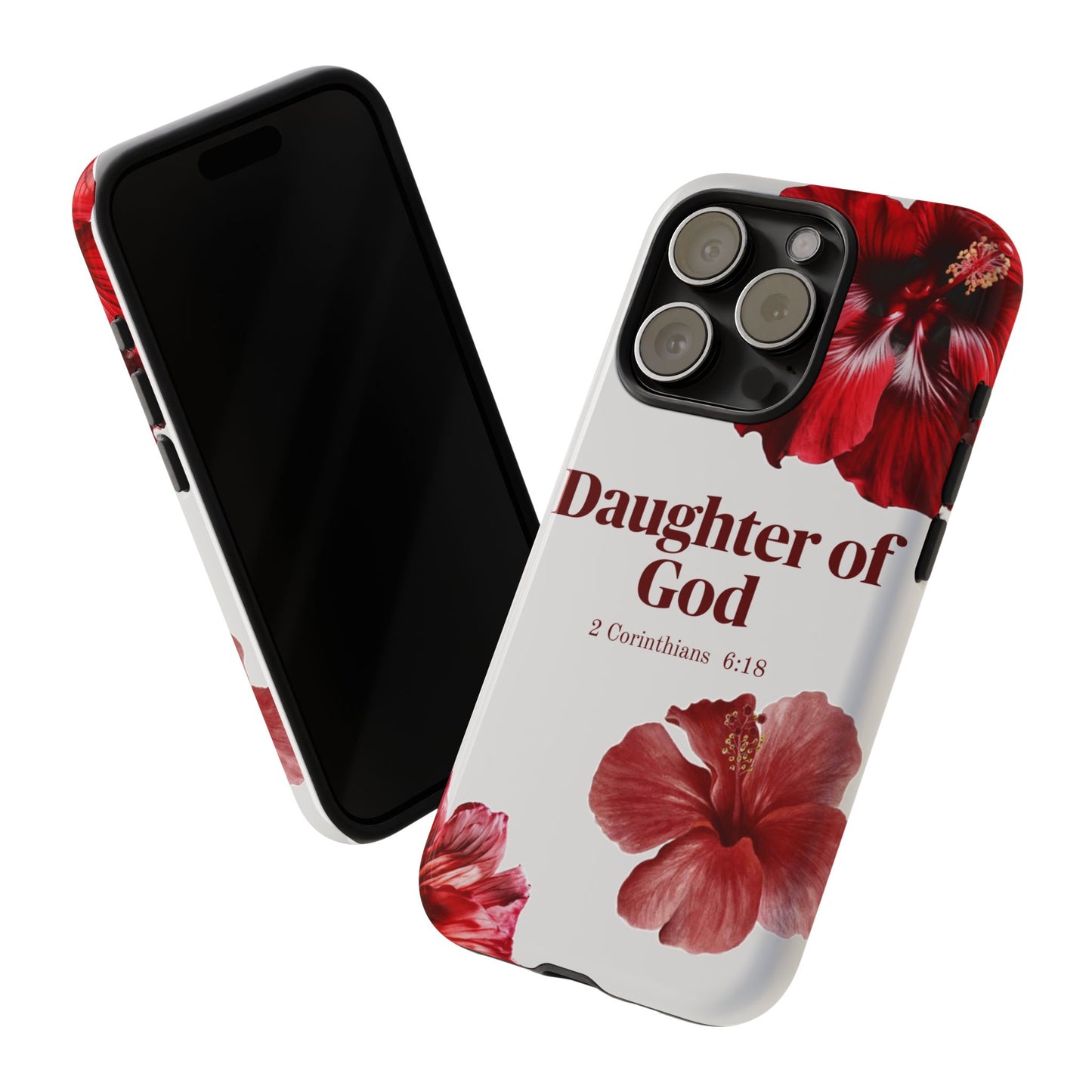 Floral Phone Case for Christian Women | Daughter of God Design | Bible Verse | Gift for Friend, Encouragement, Faith, Inspirational