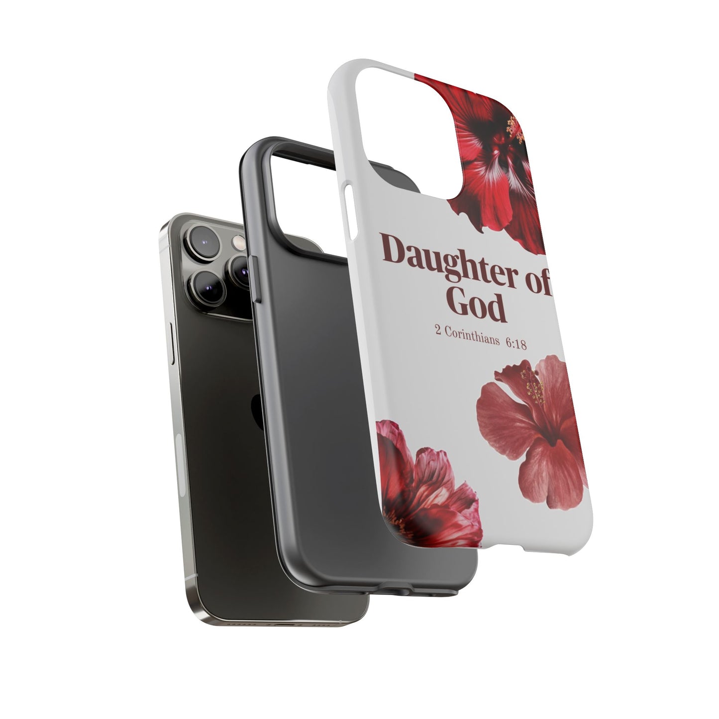 Floral Phone Case for Christian Women | Daughter of God Design | Bible Verse | Gift for Friend, Encouragement, Faith, Inspirational