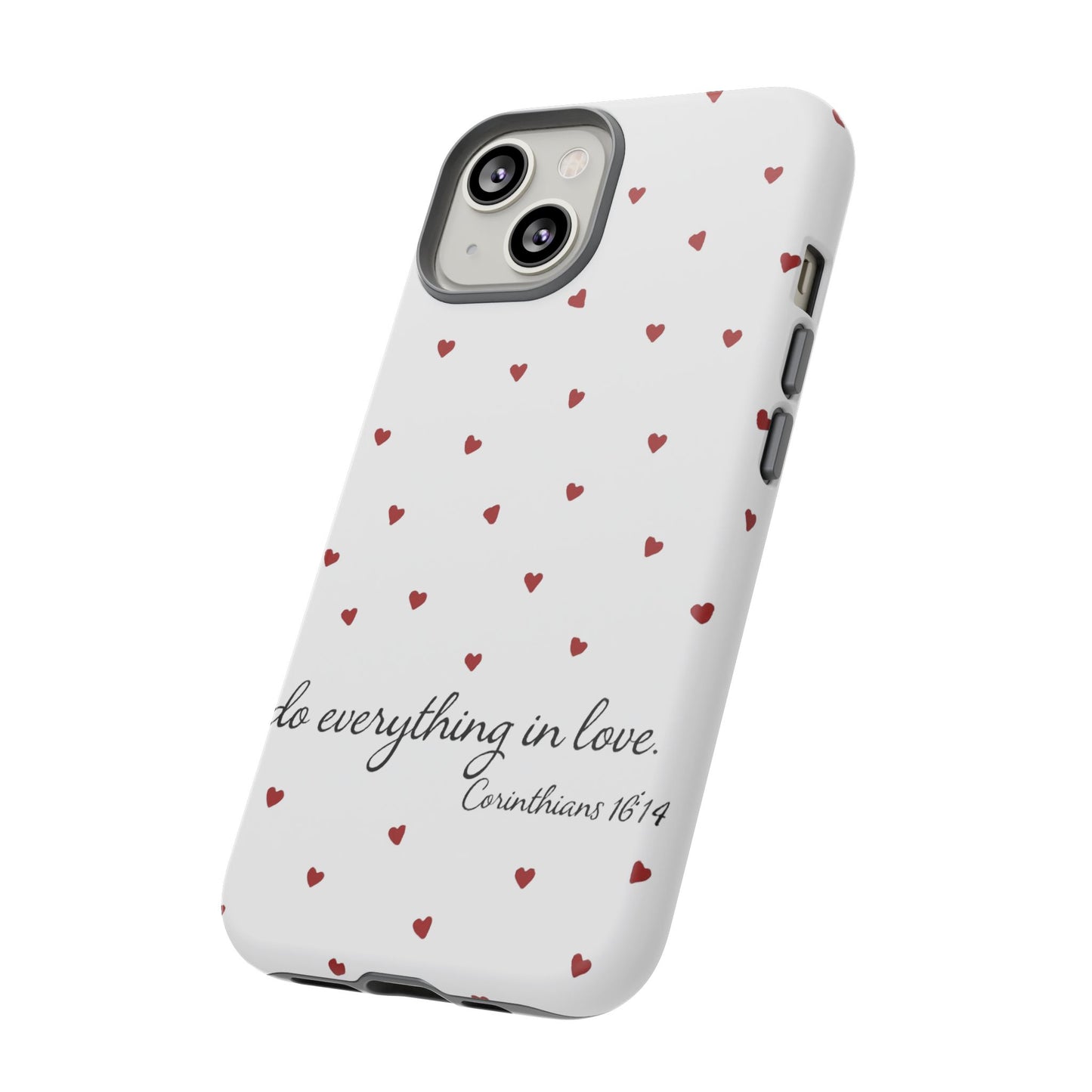 Phone Case with Heart Design, Inspirational Gift, Valentine's Day, Faith-Based Accessories, Everyday Use