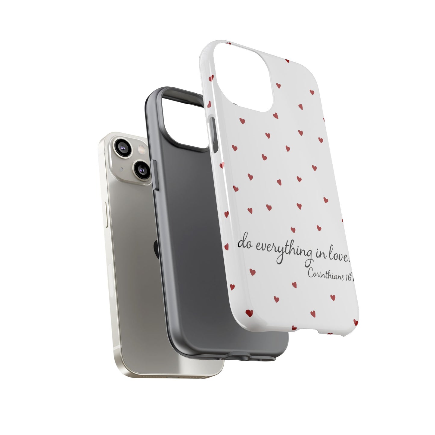 Phone Case with Heart Design, Inspirational Gift, Valentine's Day, Faith-Based Accessories, Everyday Use