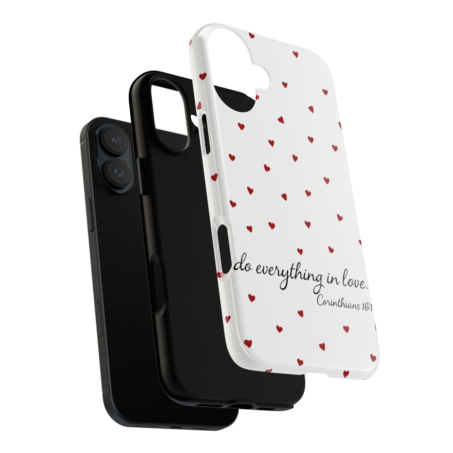 Phone Case with Heart Design, Inspirational Gift, Valentine's Day, Faith-Based Accessories, Everyday Use