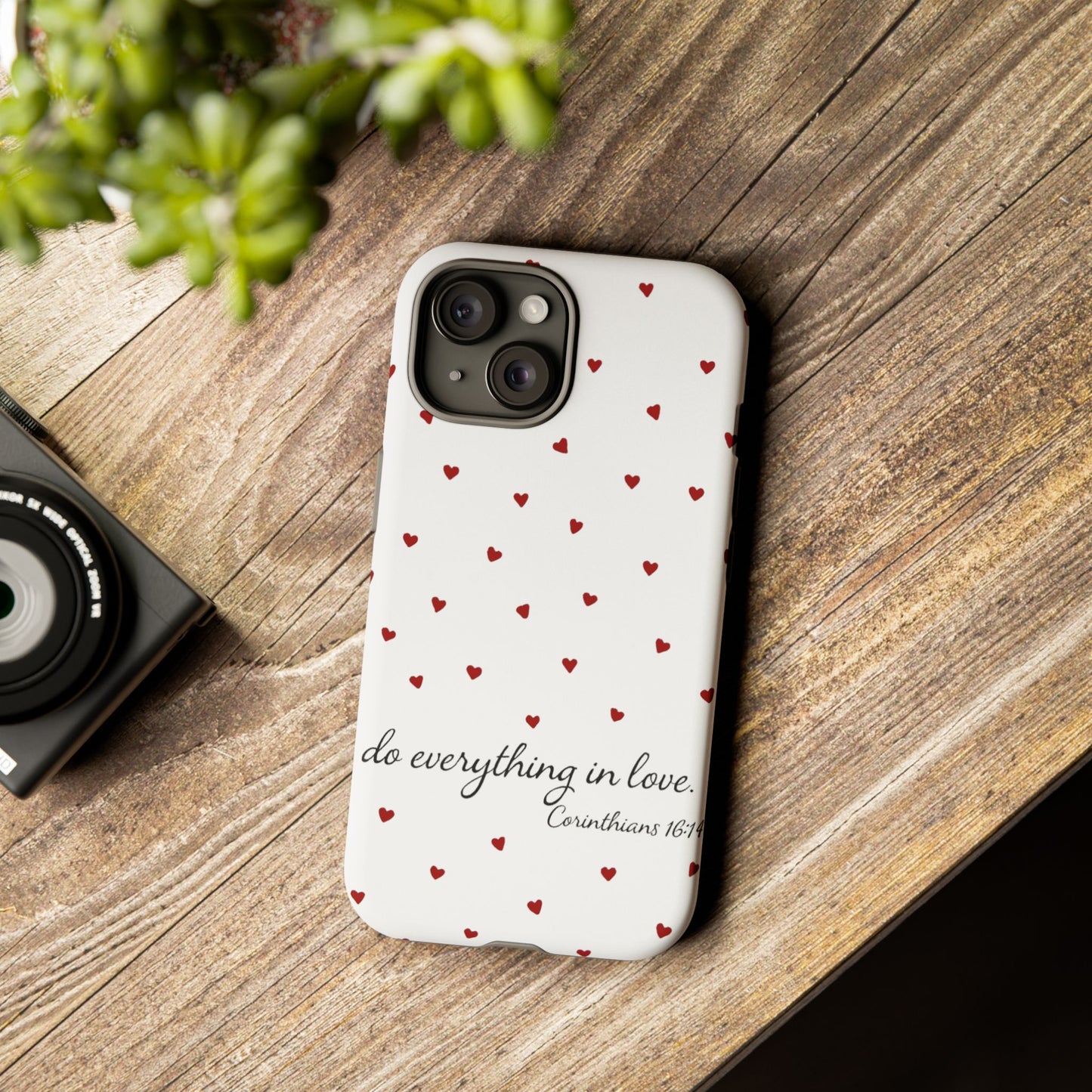 Phone Case with Heart Design, Inspirational Gift, Valentine's Day, Faith-Based Accessories, Everyday Use