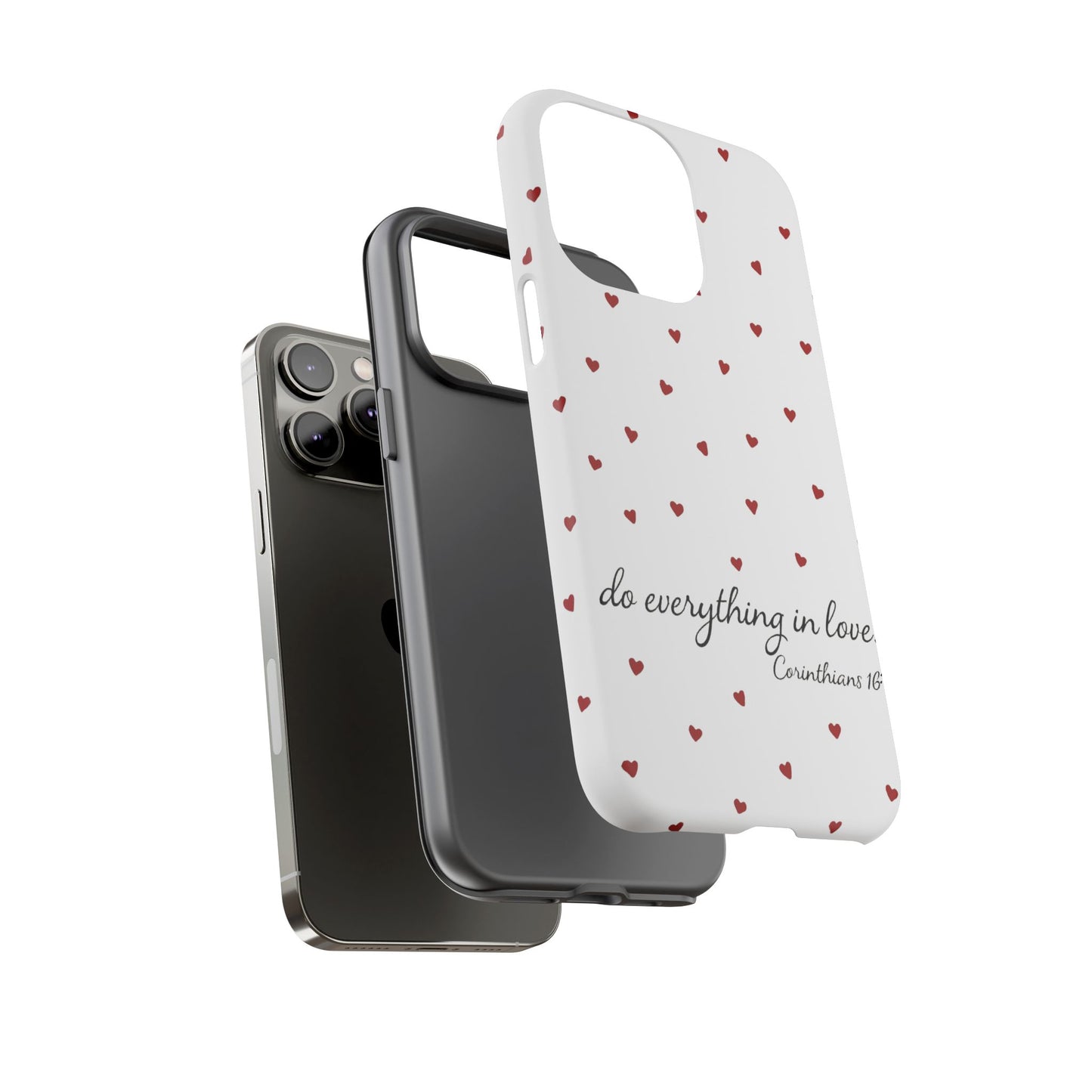 Phone Case with Heart Design, Inspirational Gift, Valentine's Day, Faith-Based Accessories, Everyday Use