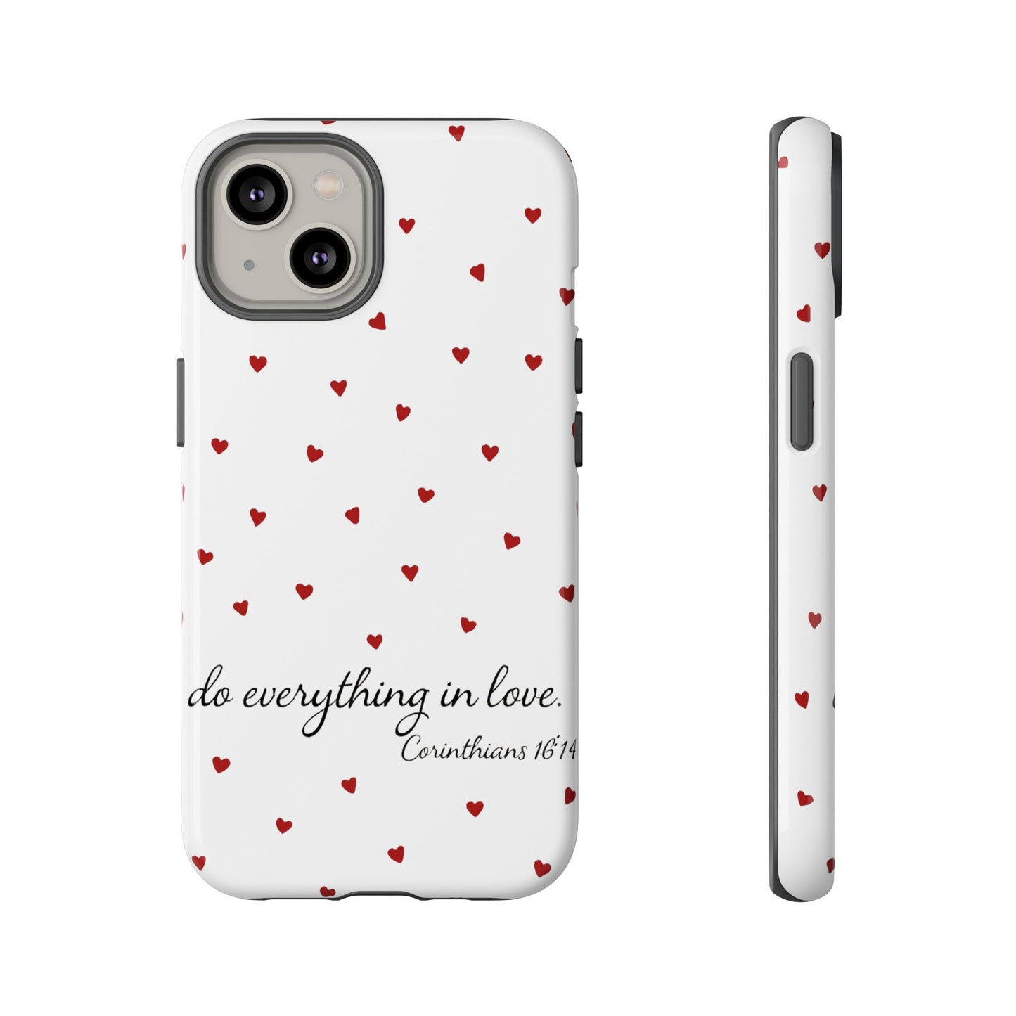 Phone Case with Heart Design, Inspirational Gift, Valentine's Day, Faith-Based Accessories, Everyday Use