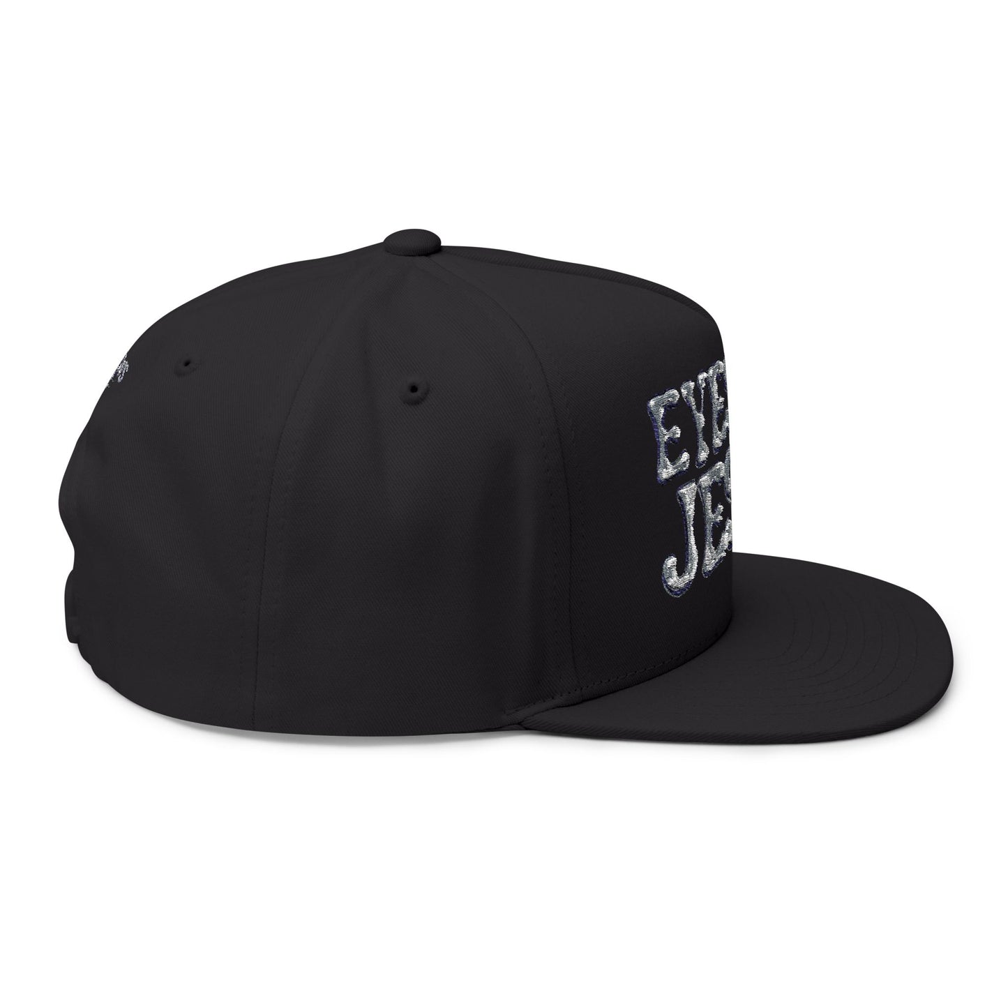 Inspirational Flat Bill Cap - Eyes on Jesus, Christian Headwear, Faith-Based Gift, Religious Apparel, Custom Embroidery Cap