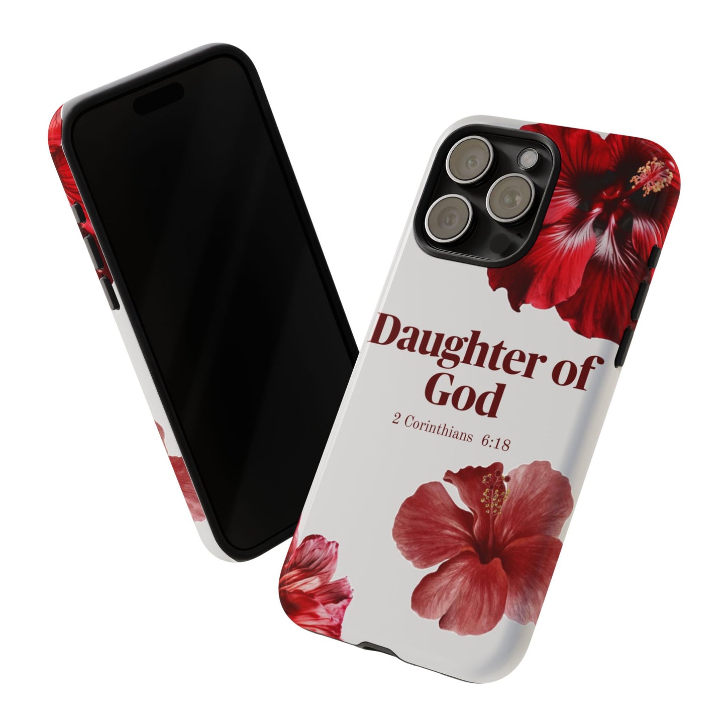 Floral Phone Case for Christian Women | Daughter of God Design | Bible Verse | Gift for Friend, Encouragement, Faith, Inspirational