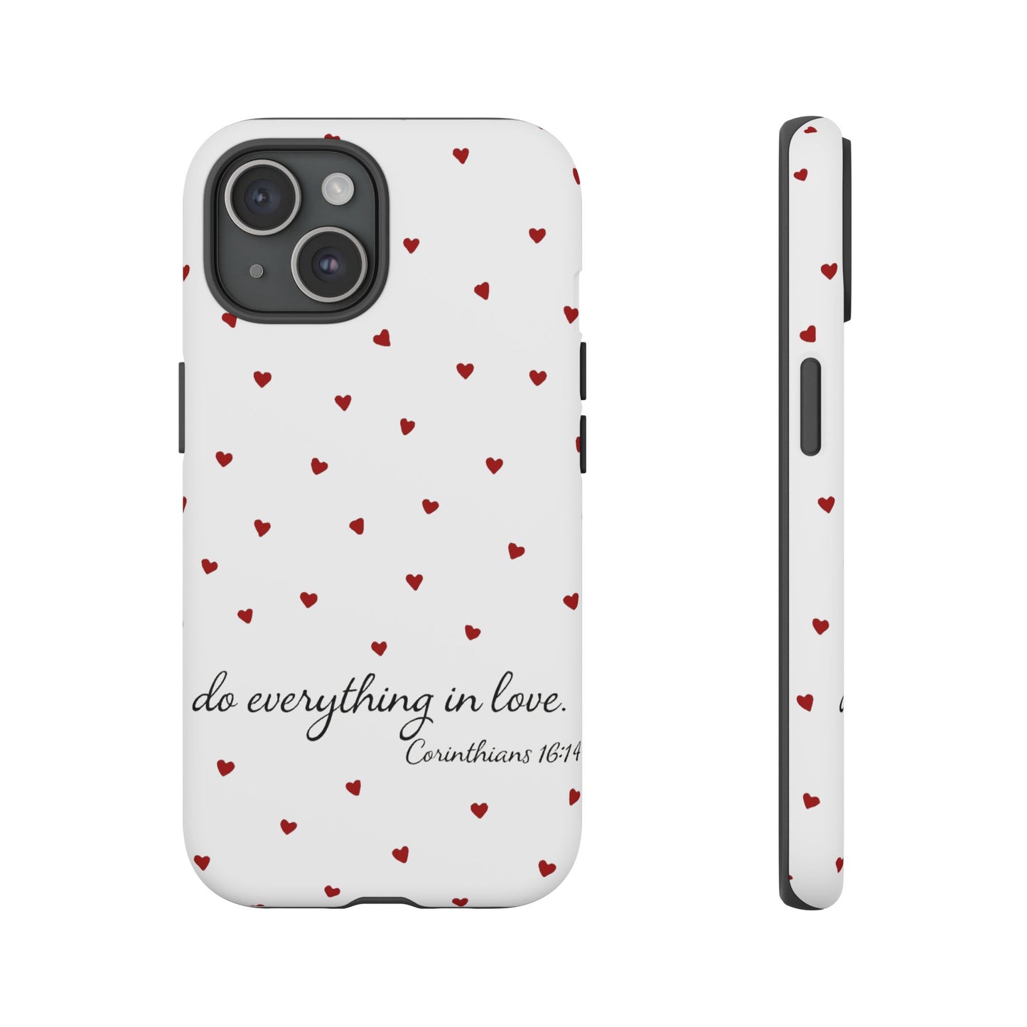 Phone Case with Heart Design, Inspirational Gift, Valentine's Day, Faith-Based Accessories, Everyday Use