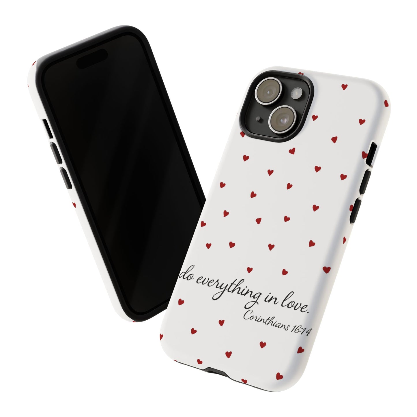 Phone Case with Heart Design, Inspirational Gift, Valentine's Day, Faith-Based Accessories, Everyday Use