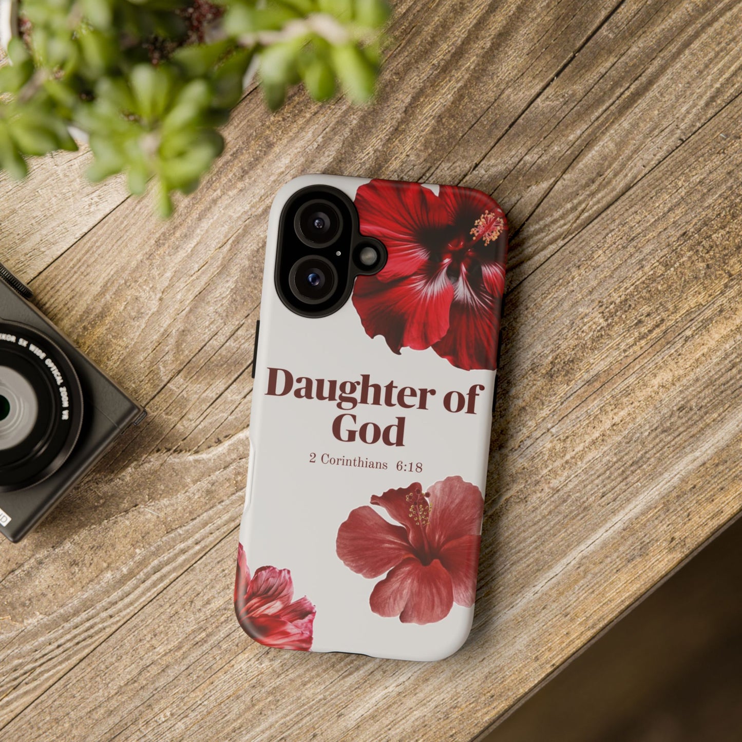 Floral Phone Case for Christian Women | Daughter of God Design | Bible Verse | Gift for Friend, Encouragement, Faith, Inspirational