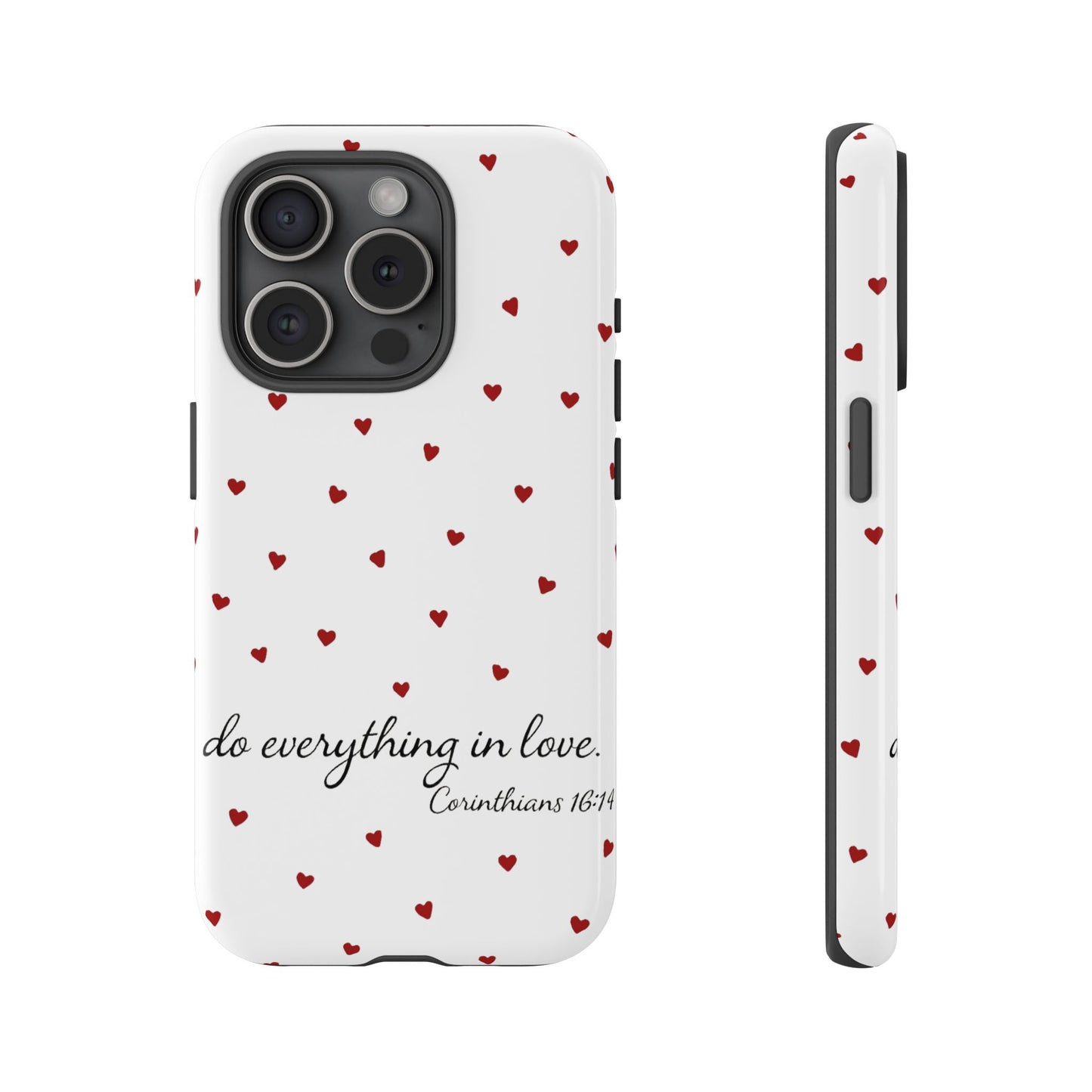 Phone Case with Heart Design, Inspirational Gift, Valentine's Day, Faith-Based Accessories, Everyday Use