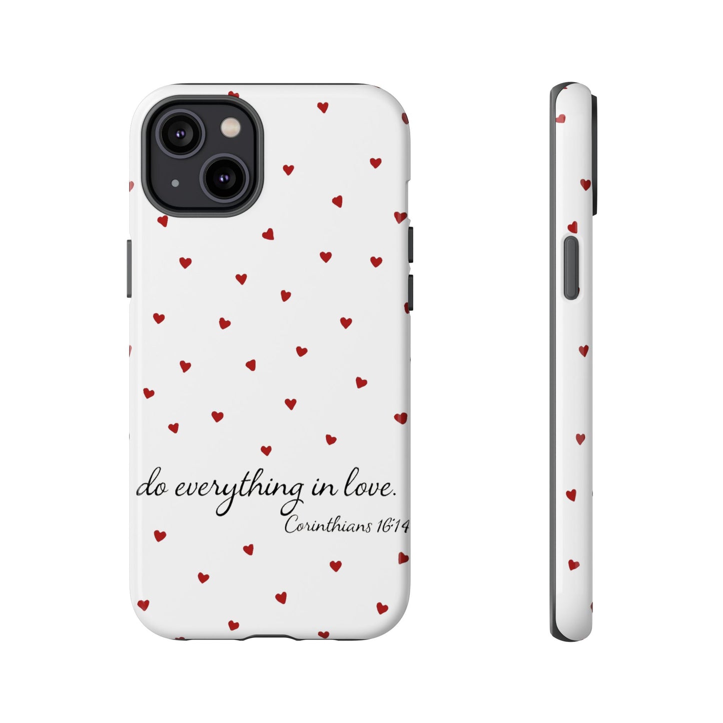 Phone Case with Heart Design, Inspirational Gift, Valentine's Day, Faith-Based Accessories, Everyday Use