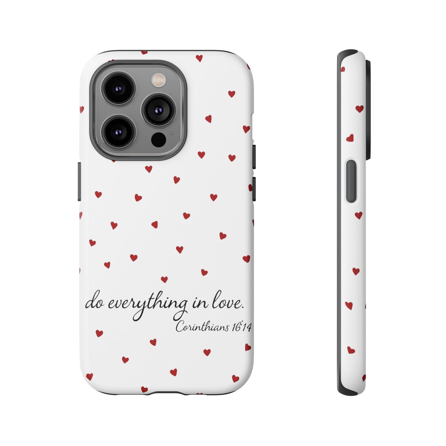 Phone Case with Heart Design, Inspirational Gift, Valentine's Day, Faith-Based Accessories, Everyday Use